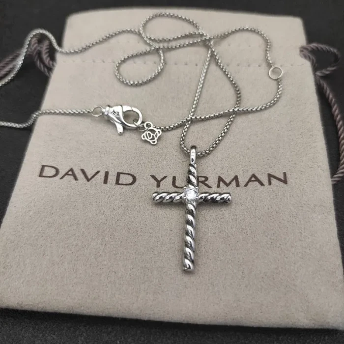 David Yurman Diamond-Accented X Cross Pendant Necklace