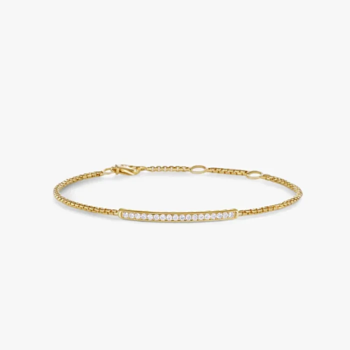 David Yurman 1.7mm Pavé Bar White Diamond Bracelet