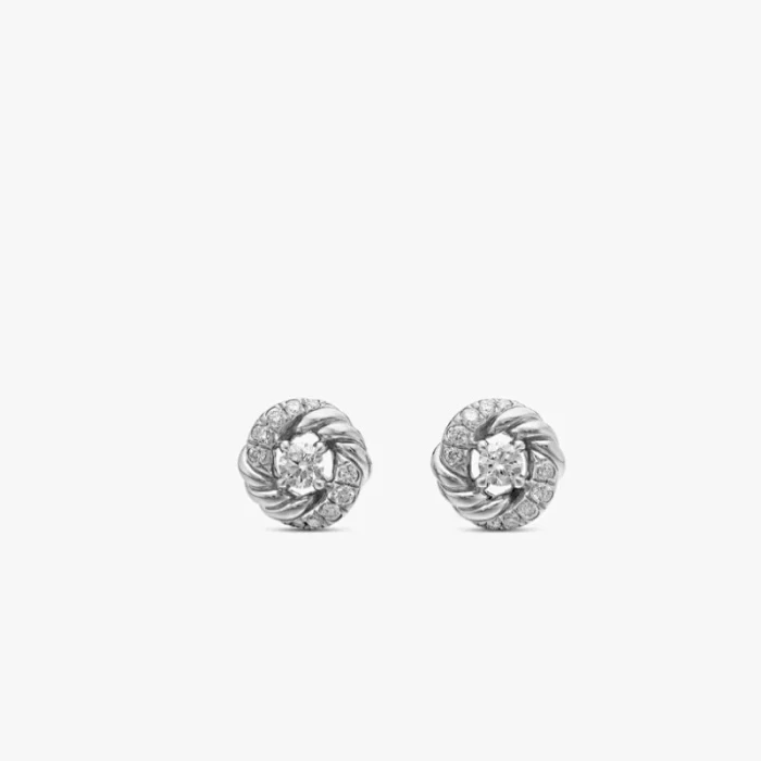 David Yurman Silver 8mm Petite Infinity Stud Earrings