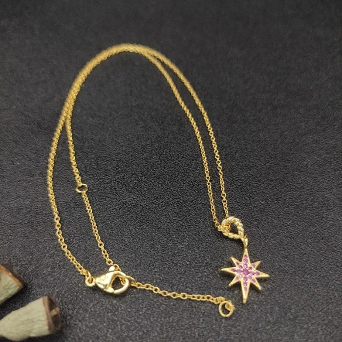 David Yurman North Star-Inspired Red Diamond Pendant Necklace with Extension Chain