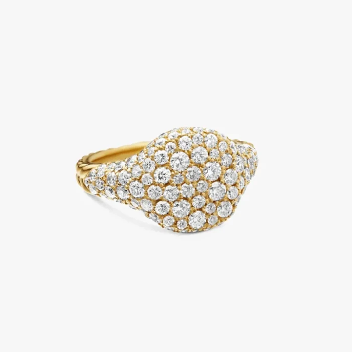 David Yurman 10mm Gold Pavé White Diamond “New York Light” Ring