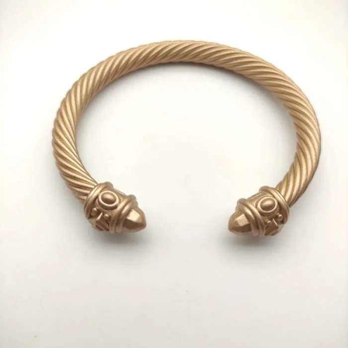 David Yurman 7mm Brown Colorful Enamel Cuff Bracelet, Fits Wrist Size 16cm - 20cm