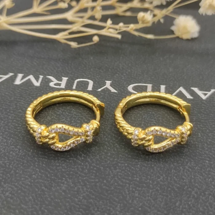 David Yurman Gold-Tone Cable Hoop Earrings