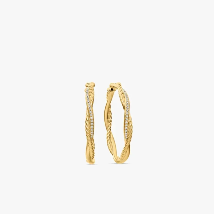 David Yurman Gold 42mm Infinity Hoop Earrings