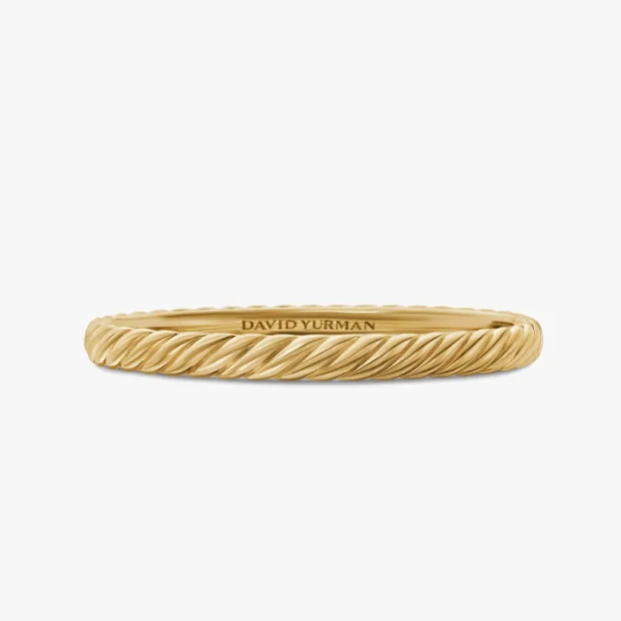 David Yurman Gold-Tone 6.2mm Sculpted Wave Cuff Bracelet