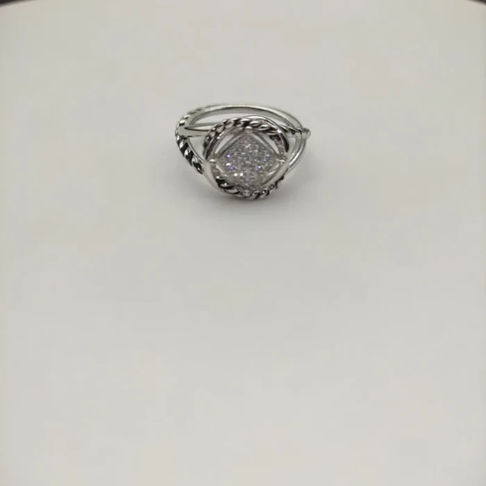 David Yurman Square Pavé Diamond Ring