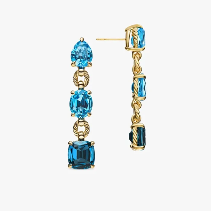 David Yurman Marbella Blue Diamond Earrings