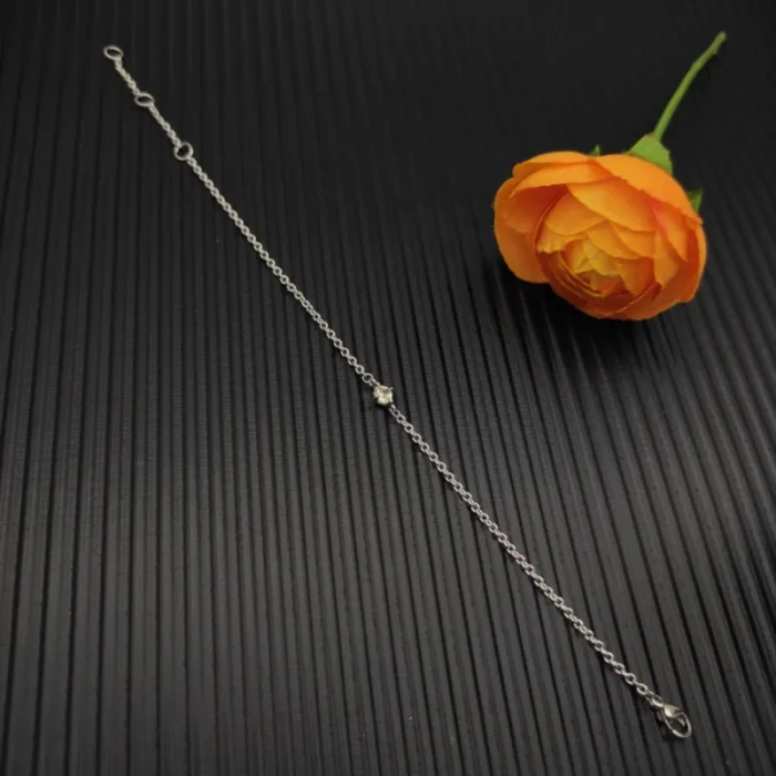 David Yurman 4mm Sterling Silver Single Stone Yellow Diamond Bracelet