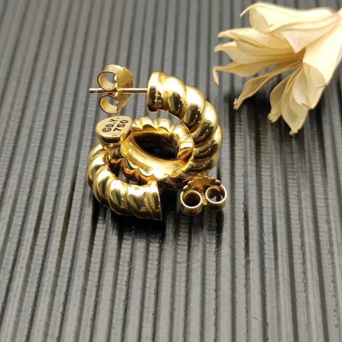 David Yurman 20.5x20mm Gold Cable Spiral Hoop Earrings