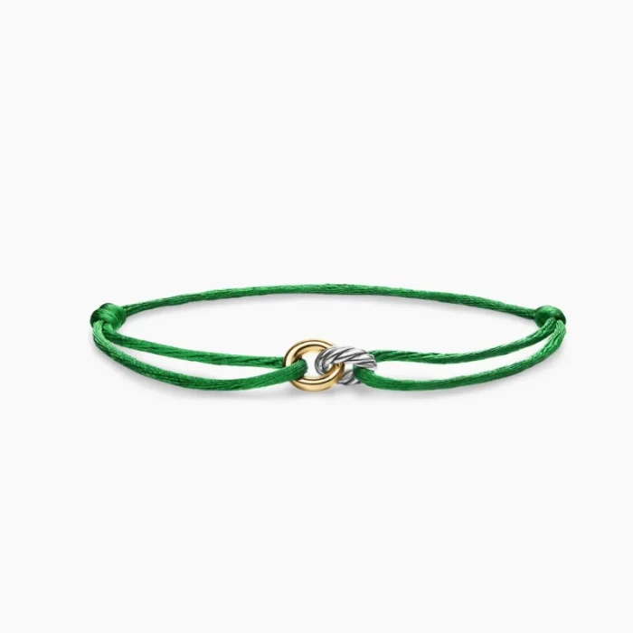 David Yurman Green Double Ring Nylon Cord Bracelet