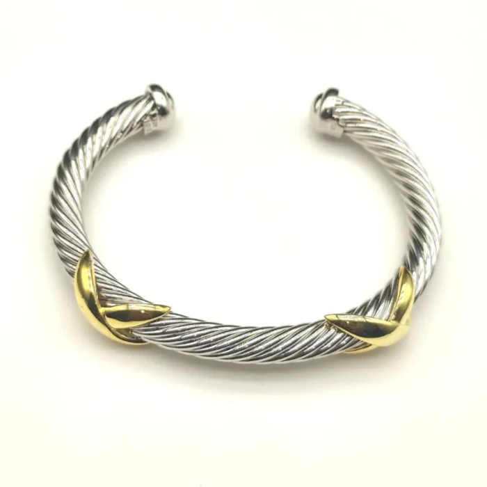 David Yurman 7mm Cable Cuff Bracelet with Double X Station Accent