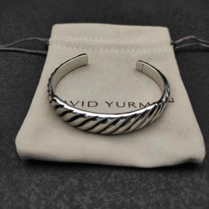 David Yurman 12.9mm Silver Wave Cuff Bracelet