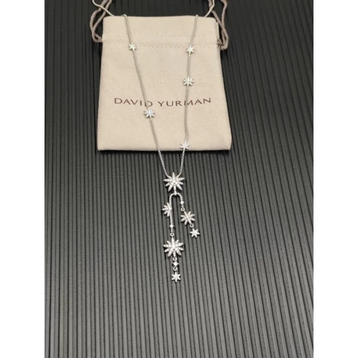 David Yurman Silver Starburst Cluster Necklace