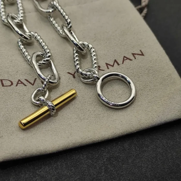 David Yurman Cable Twist Gold and Silver Rotating Clasp Bracelet, Length 21cm