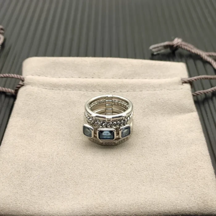 David Yurman 15mm Five-Row Connected Sapphire Ring