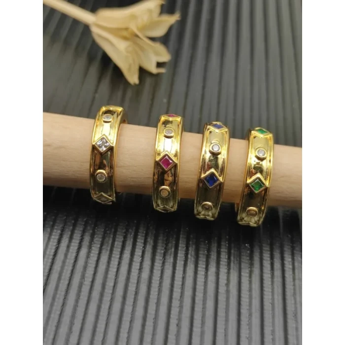 David Yurman Renaissance Gemstone Band Ring with Green Diamond Accent