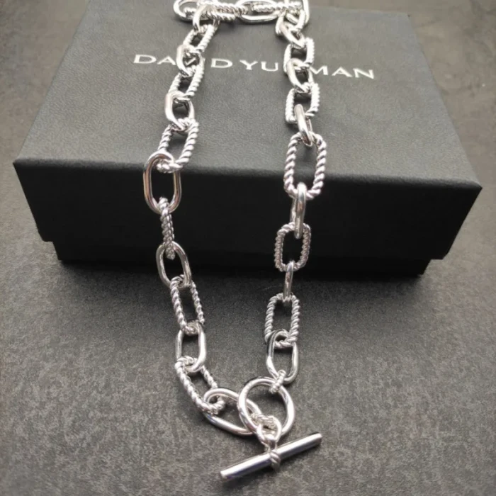 David Yurman 11mm Silver Twisted Cable Necklace, 48cm