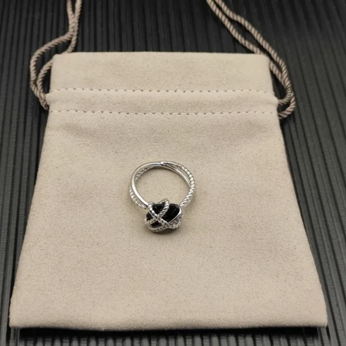 David Yurman 11mm Hexagon Black Pavé Diamond Ring
