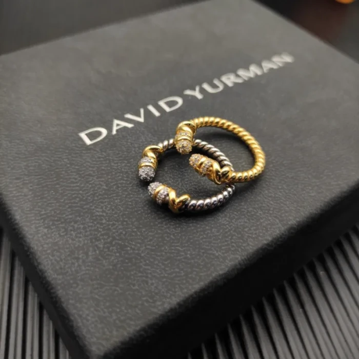 David Yurman Gold Pavé Cable Wrap Ring