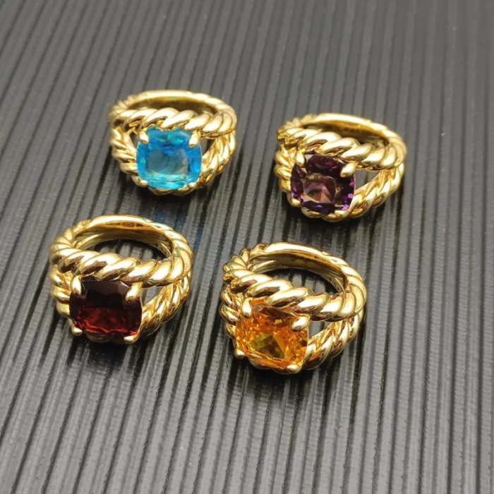 David Yurman 20mm Marbella Purple Diamond Ring