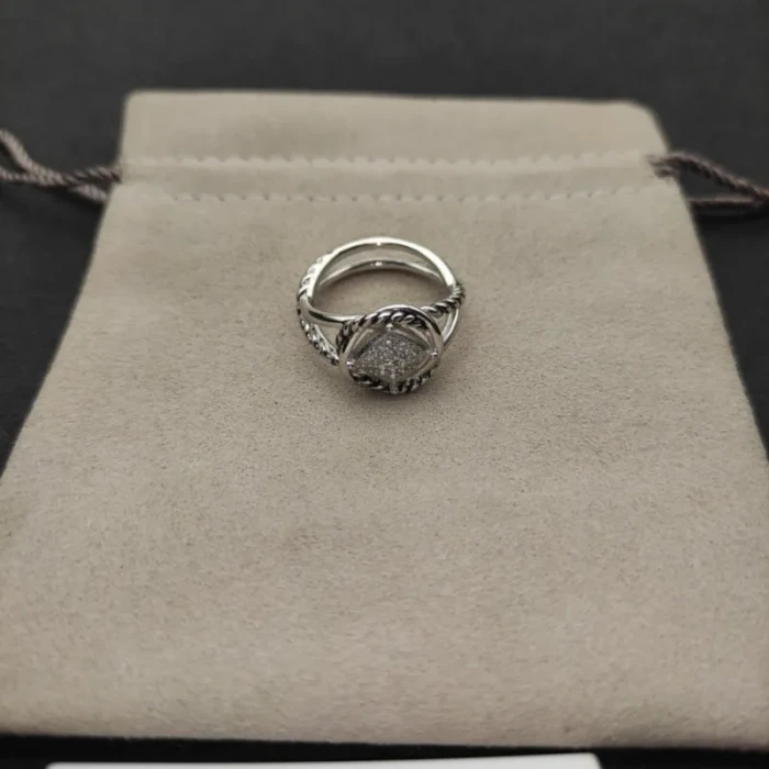 David Yurman Square Pavé Diamond Ring
