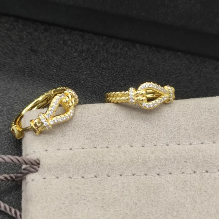 David Yurman Gold-Tone Cable Hoop Earrings