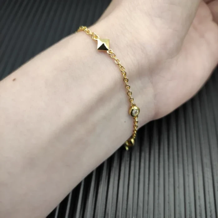 David Yurman Gold Small Modern Pavé Diamond Bracelet