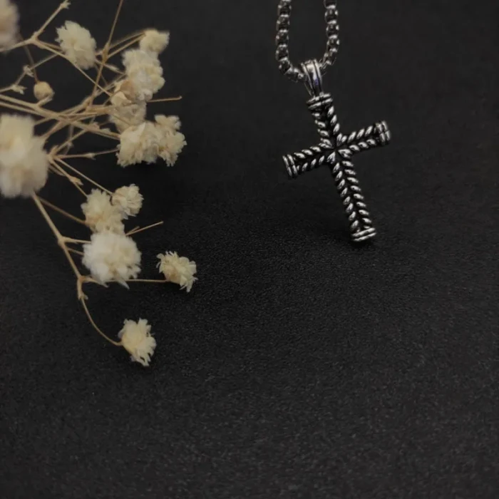 David Yurman Double Cable Cross Pendant Necklace