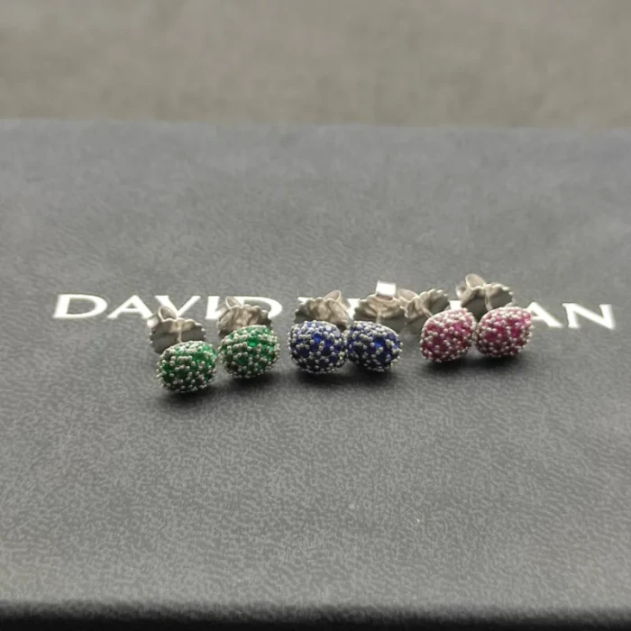 David Yurman 8mm Red Diamond Stud Earrings
