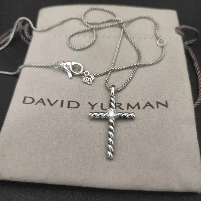 David Yurman Diamond-Accented X Cross Pendant Necklace