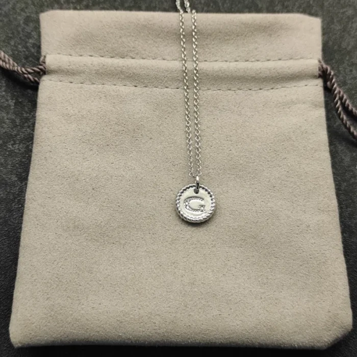 David Yurman Gold Diamond Initial G Disc Pendant Necklace