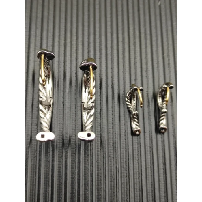 David Yurman 12.4mm Gold and Silver Cable Wrap Single-Line Earrings