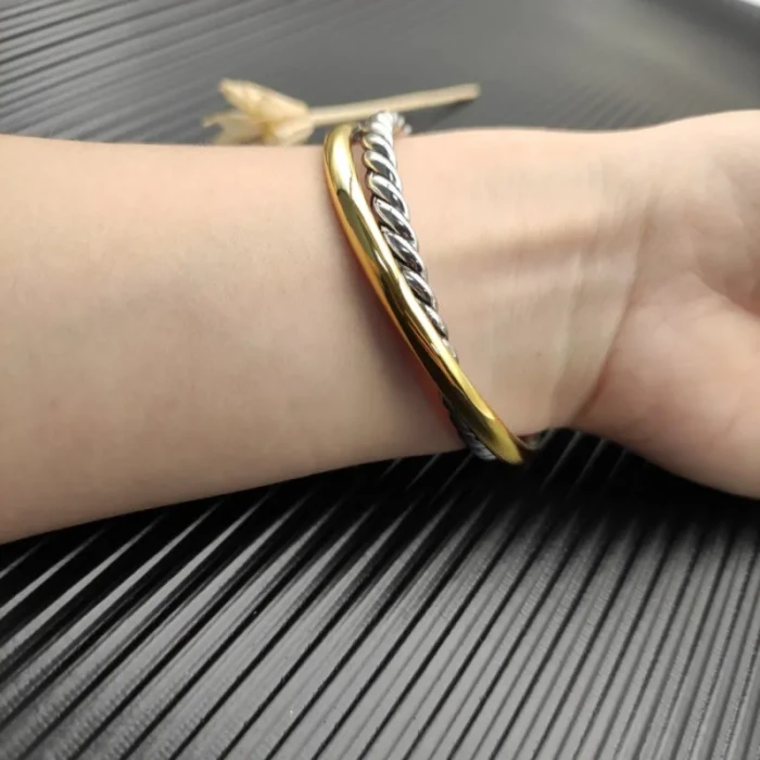 David Yurman 11mm Sculpted Cable Cross Cuff Bracelet