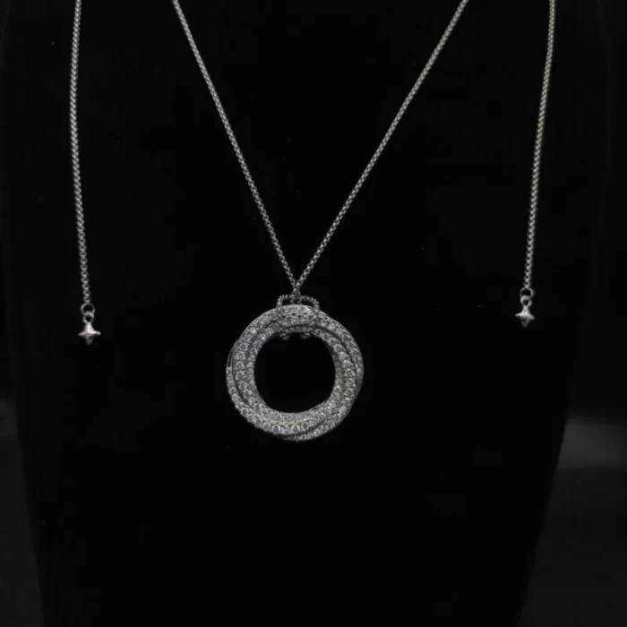 David Yurman 30mm Round Fully Pavé Diamond Pendant Necklace