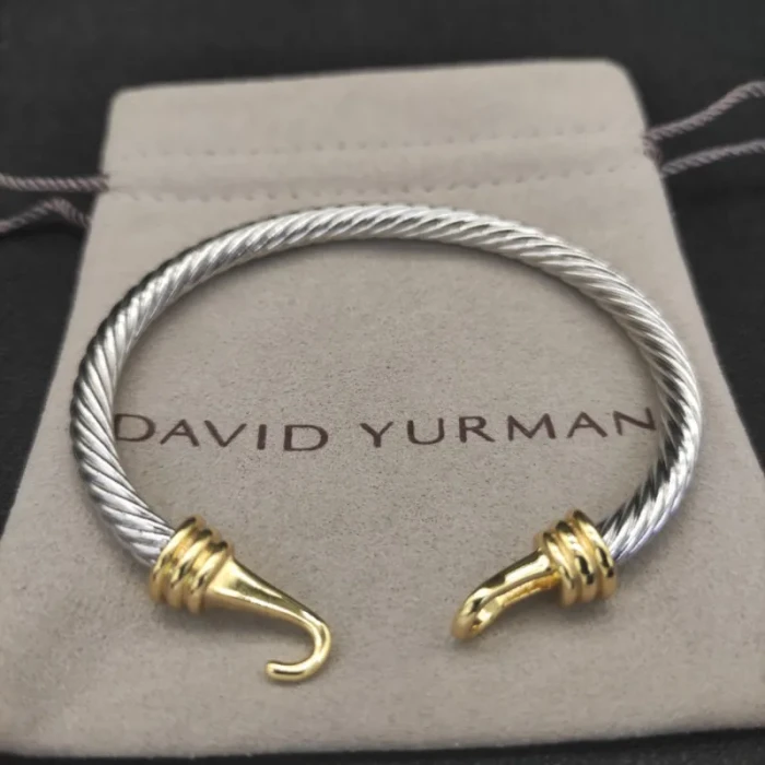 David Yurman 5mm Gold-Tone Hook-End Cuff Bracelet