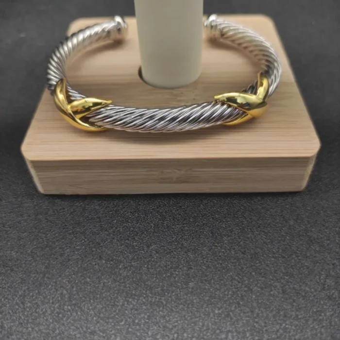 David Yurman 7mm Cable Cuff Bracelet with Double X Station Accent