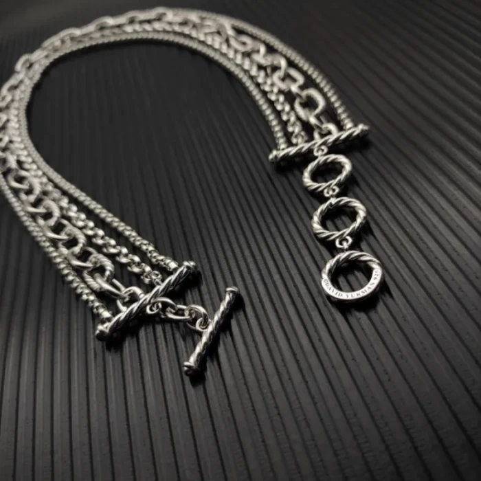 David Yurman Sterling Silver 29mm Multi-Row Chain Necklace