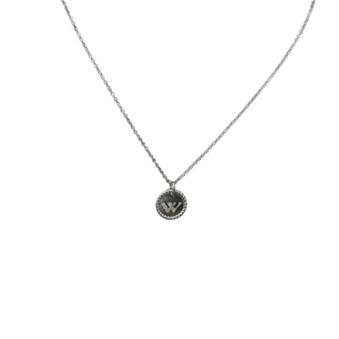 David Yurman Gold Diamond Initial W Disc Pendant Necklace
