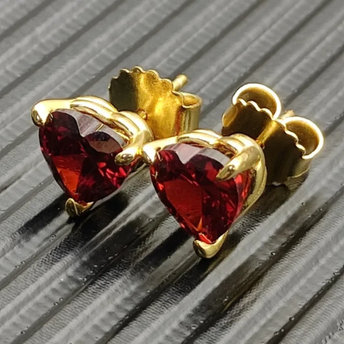 David Yurman 8mm Ruby Heart Stud Earrings