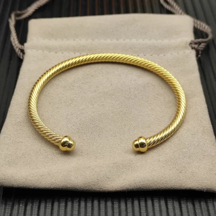 David Yurman 4mm Gold Round End Bracelet