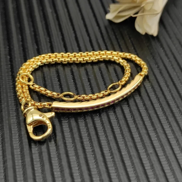 David Yurman 1.7mm Pavé Bar Red Diamond Bracelet