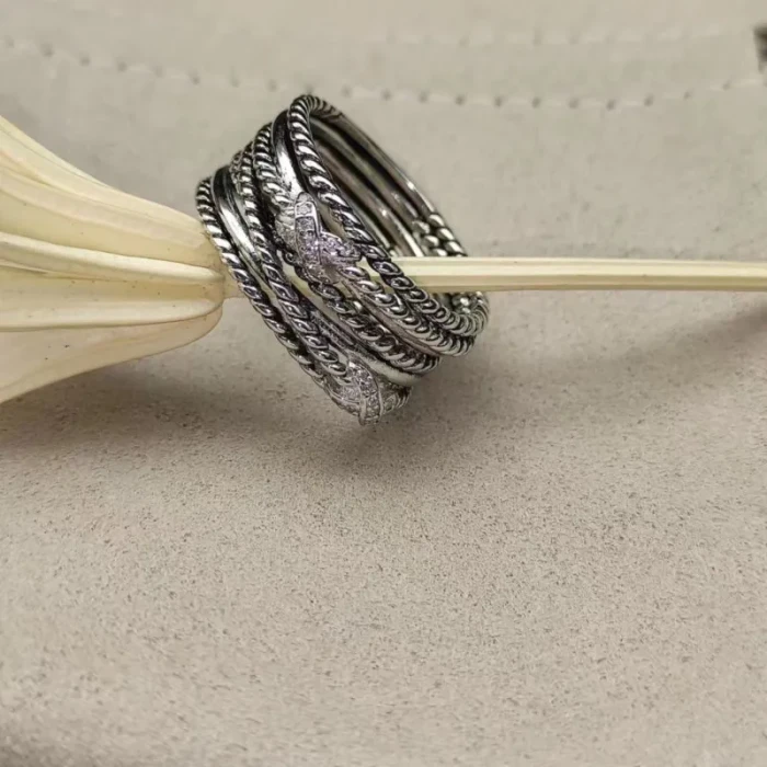 David Yurman Cable Double X Diamond Ring