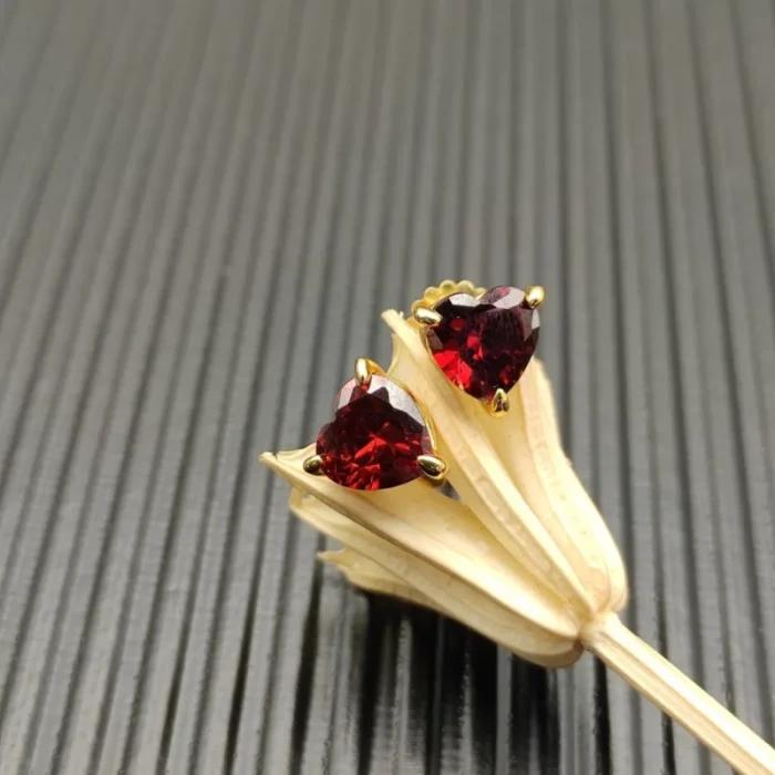 David Yurman 8mm Ruby Heart Stud Earrings