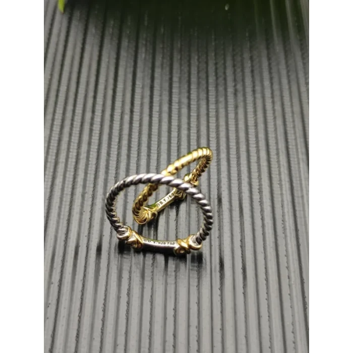 David Yurman Gold-Tone Cable Wrapped Edge Ring