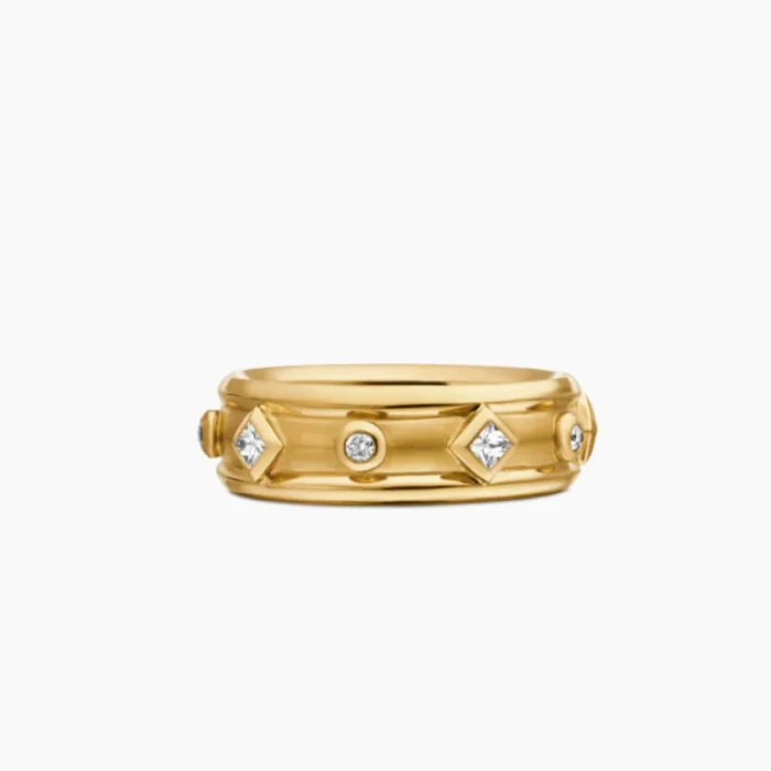 David Yurman Renaissance Gemstone Band Ring with White Diamond Accent