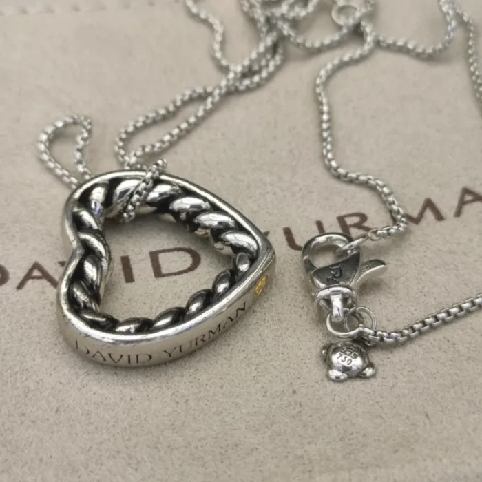 David Yurman Sterling Silver Heart Pendant Necklace