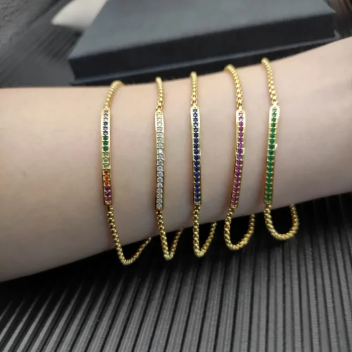 David Yurman 1.7mm Pavé Bar Red Diamond Bracelet