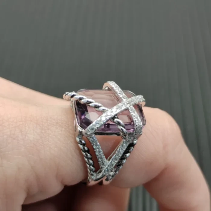 David Yurman Purple Amethyst Bezel Gemstone Ring