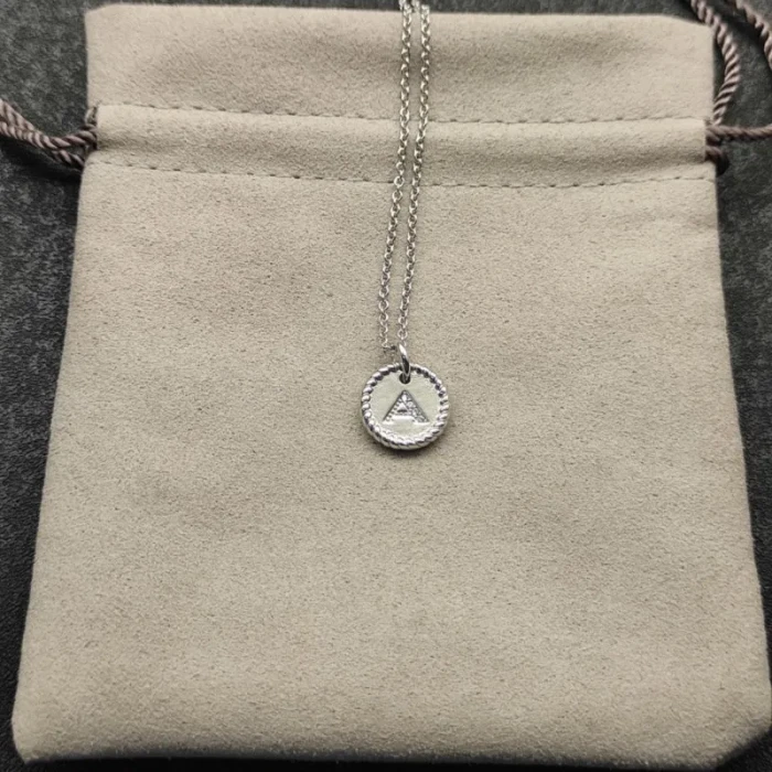David Yurman Gold Diamond Initial A Disc Pendant Necklace