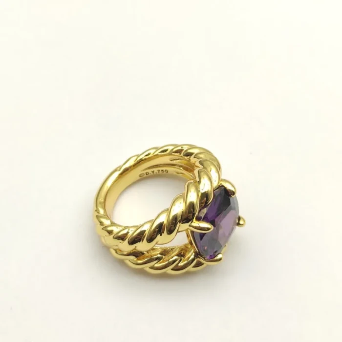 David Yurman 20mm Marbella Purple Diamond Ring